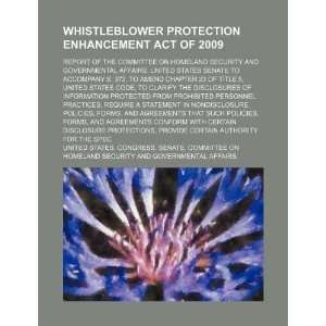  Whistleblower Protection Enhancement Act of 2009 report 
