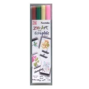  ZIG Art and Graphic Twin Marker 4 Piece Set Autumn Colours 
