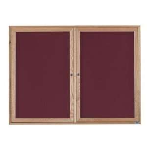 Cherry Stained Oak Frame Enclosed Directory Cabinet   36 H x 72 W 