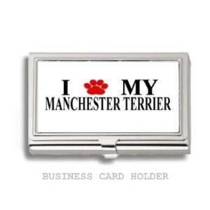  Manchester Terrier Love My Dog Paw Business Card Holder 