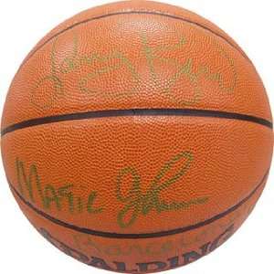  Magic Johnson & Larry Bird Autographed Basketball 
