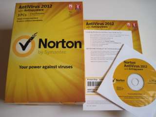   AntiVirus w/ AntiSpyware 2012 3★PCs from Symantec Windows 7/Vista/XP