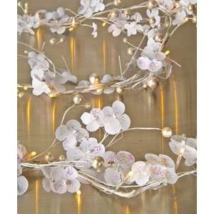 White Cherry Blossoms Lighted Garland (battery operated LEDs)  