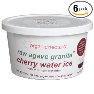 Organic Nectars Raw Agave Granita, Cherry Water Ice, 8 Ounce Cups 