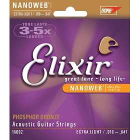  Elixir Strings Acoustic Phosphor Bronze Strings NANOWEB 