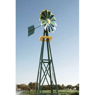   Solutions Ornamental Backyard Windmill Grn Ylw 8ft3inH BYW0128  