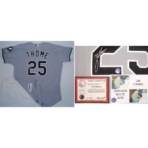  Jim Thome Signed White Sox Majestic Grey Road Jersey 