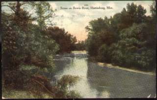 1910 VIEW OF BOWIE RIVER AT HATTIESBURG, MISS.  