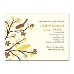    Baby Shower Invitations   Charming Sparrows Mustard By Dwell Baby
