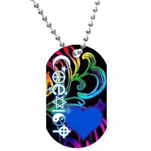  Rainbow Coexist Dog Tag Necklace Jewelry