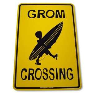  Grom Crossing Aluminum Sign in Yellow 