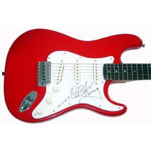   Autographed Signed Red Fender Guitar & Documentation 
