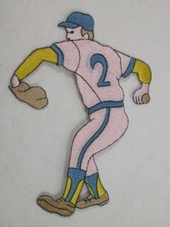 Baseball Player Blue Hat Iron On Applique Patch  