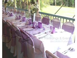 10 AUBERGINE Dark Purple Organza Wedding Chair Sashes  