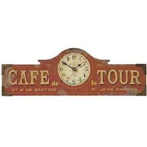  Red Cafe de la Tour Clock