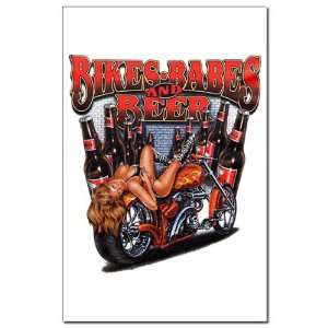  Mini Poster Print Bikes Babes and Beer 