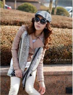   Womens Slim Faux Leather Korean Fashion Jacket Coat XS S #6549  