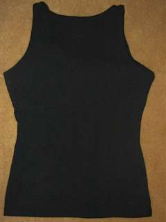 TANTRA Yoga Black Athletic Fitted KNOTTED BUST Shirt Bra Tank Top NEW 