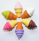 Six BRAND NEW Ice Cream Cone Puzzle Erasers   educational food toy