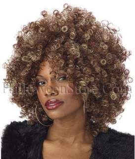 Fine Foxy Afro Wig Two Tone Curly Brown and Blonde Wig  