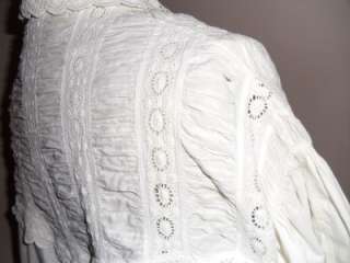 Victorian 1870s Ornate Eyelet Lace White Gown   Wedding Night Plus 