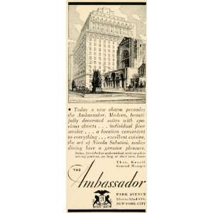  1934 Ad Ambassador Hotel Park Avenue New York T Kroell 