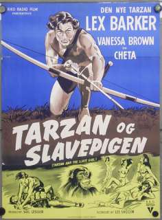 ch79 TARZAN AND THE SLAVE GIRL LEX BARKER DANISH POSTER  