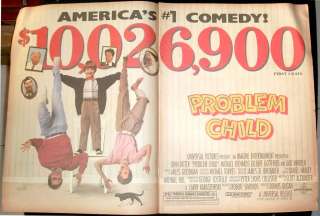 1990 2 page Variety Colour Ad Problem Child  