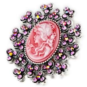October Birthstone Red Beauty Cameo Brooches And Pins Vintage