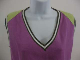 LIJA Purple Sleeveless Golf Sweater Vest SZ L  