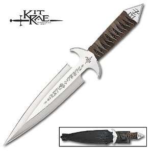  Kit Rae Black Jet Throwing Dagger Knife with Sheath 