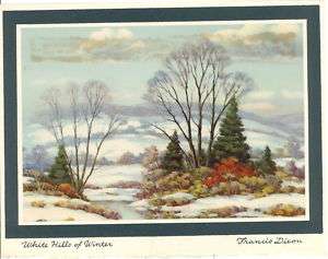 Francis Dixon Trees Snow White Hills Winter Print 1940s  