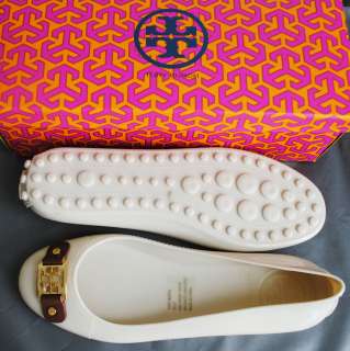Tory Burch DRIVER Jelly Rubber Flat shoes White  