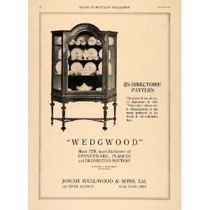  1919 Ad J. Wedgwood Directoire Pattern China Cabinetb 