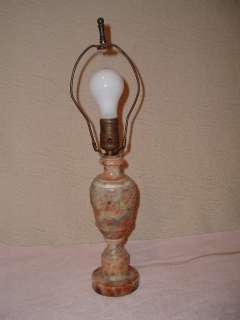 Vintage Antique Carved Marble Lamp Multi Color  