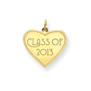  14k Gold Class of 2013 Heart Charm Jewelry