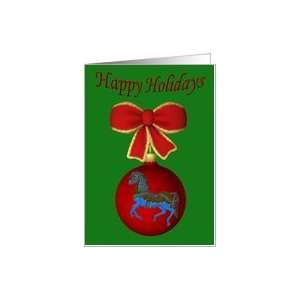  Carousel Horse Ornament Christmas Holiday Card Card 