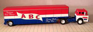   FORD C SEMI wABC BEVERAGE TRAILER~187th/HO SCALE~PLASTIC~91984/46