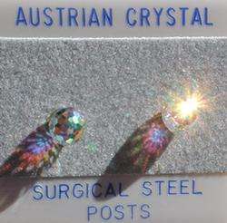 8mm 3/8 inch Austrian Crystal AB Facet Disco Ball Stud Earrings