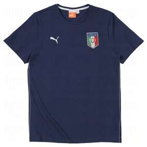  Puma Mens Italia Badge T Shirts Navy/XX Large
