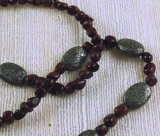 NATURAL PYRITE MAHOGANY OBSIDIAN MENS/UNISEX MAGNETIC NECKLACE The 