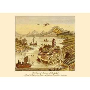  Chinese Temple And River Scene Poster Print