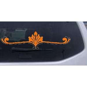 Wide Ornamental Accent Car Window Wall Laptop Decal Sticker    Orange 