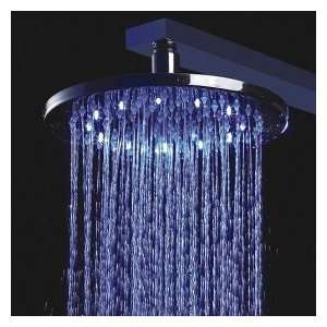  8 Inch Chrome Brass Shower Head With Circle LED Lights 