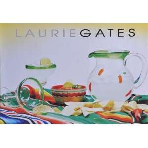  Laurie Gates Santa Fe 7 piece Magarita Stem and Pitcher 