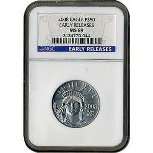   50 Platinum American Eagle MS69 Early Release NGC