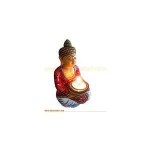  Wooden Handcarved Siting Budha Tealight Holder