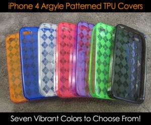 pc Argyle TPU Flexi Skin Case Cover for iPhone 4 4G  