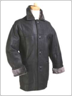 Tailor Made Fashion Leather Coat with Fur on Collar/Cuff Mens Coat 