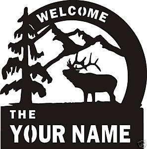 Custom Metal Art Elk Welcome Sign,Western Lodge  